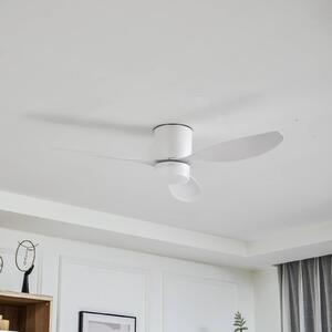 Stropní ventilátor Lucande LED Kayu, bílý, DC, tichý, Ø 132 cm