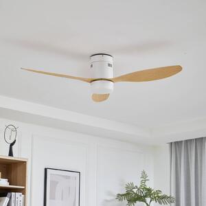 Stropní ventilátor Lucande LED Kayu bílý/hnědý DC tichý 132 cm