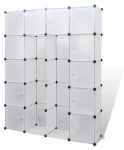 Modulární skříň se 14 přihrádkami bílá 37 x 146 x 180,5 cm