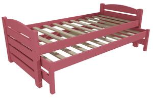 Vomaks Dětská postel s výsuvnou přistýlkou DPV 026 Rozměr: 80 x 180 cm, Barva: barva růžová
