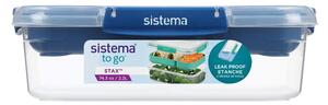 Sistema TO GO STAX Krabička na potraviny s oddělenými komorami, 2,2 l, modrá