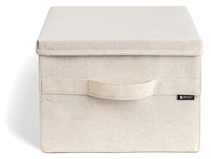 Béžový látkový úložný box s víkem 31x41x22 cm Soft Storage Medium – Bigso