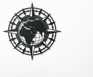 Drevko Obraz Zeměkoule a Kompas