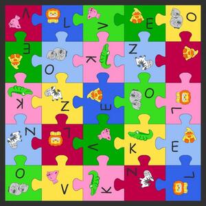 Vopi | Dětský koberec Puzzle - 200 x 200 cm - SLEVA 1 ks skladem