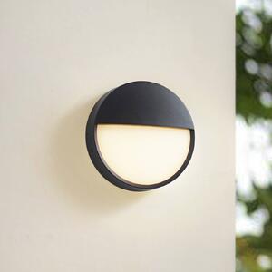 Arcchio LED venkovní nástěnné svítidlo Gravo, Ø 25 cm, černá, IP65, Černá, Hliník, Moderní