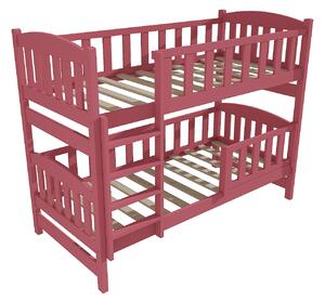 Vomaks Patrová postel PP 013 se zábranou Rozměr: 90 x 190 cm, Prostor mezi lůžky: 80 cm, Barva: barva růžová