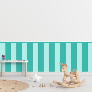 PIPPER. Textilní samolepící tapeta - Obdélník - Tyrkysová barva Barva: Kombinace, Velikost: 80cm