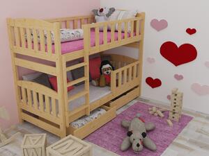 Vomaks Patrová postel PP 013 se zábranou Rozměr: 80 x 180 cm, Barva: barva růžová, Prostor mezi lůžky: 80 cm