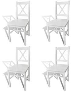 Jídelní židle 4 ks bílé borové dřevo