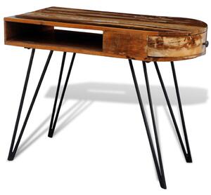 Psací stůl s železnými nohami recyklované masivní dřevo