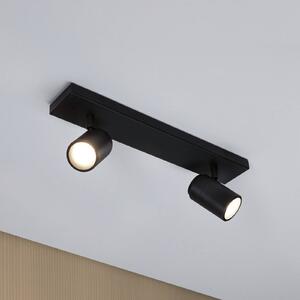 Paulmann stropní bodové světlo Zyli černý délka 40 cm 2-flg. IP44, stmívatelný, Černá, Koupelna, kov, Moderní, Stropní svítidlo