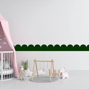 PIPPER. Textilní samolepící tapeta - Mini Oblouk - Lahvově zelená barva Barva: Tmavá
