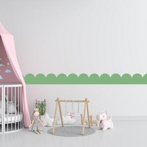 PIPPER. Textilní samolepící tapeta - Mini Oblouk - Lahvově zelená barva Barva: Bledá
