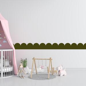 PIPPER. Textilní samolepící tapeta - Mini Oblouk - Khaki barva Barva: Tmavá