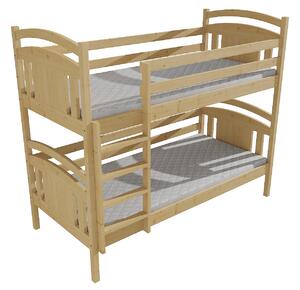 Vomaks Patrová postel PP 017 Rozměr: 80 x 180 cm, Barva: moření dub, Prostor mezi lůžky: 80 cm