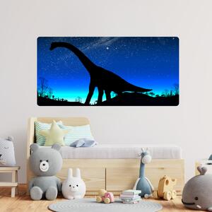 PIPPER. Samolepící textilní tapeta "Dinosaurus s noční oblohou"