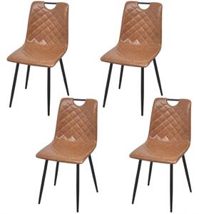 Jídelní židle 4 ks světle hnědé umělá kůže