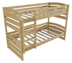 Vomaks Patrová postel PP 020 Rozměr: 80 x 180 cm, Barva: surové dřevo, Prostor mezi lůžky: 80 cm