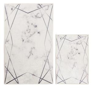 Bílo-šedé koupelnové předložky v sadě 2 ks 60x100 cm Geometric – Mila Home