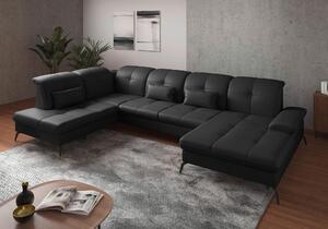 SEDACÍ SOUPRAVA, textil, kůže, černá Sit & More - Sedací soupravy, Online Only