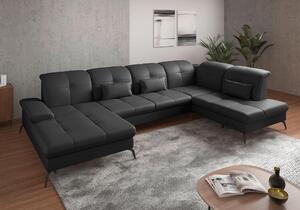 SEDACÍ SOUPRAVA, textil, kůže, černá Sit & More - Sedací soupravy, Online Only