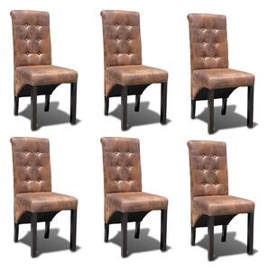 Jídelní židle 6 ks hnědé umělá kůže