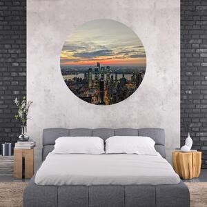 PIPPER. Textilní kruhová samolepka na zeď "New York" Velikost: 120cm