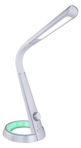 GLOBO Stolní dotyková LED lampa s USB vstupem MITTI, 8W, teplá-studená bílá, RGB, stříbrná 58376S
