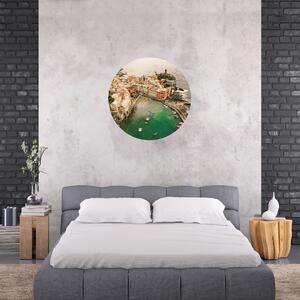 PIPPER. Textilní kruhová samolepka na zeď "Cinque Terre - Italy" Velikost: 60cm