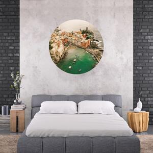 PIPPER. Textilní kruhová samolepka na zeď "Cinque Terre - Italy" Velikost: 100cm