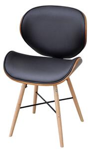 Jídelní židle 6 ks černé ohýbané dřevo a umělá kůže