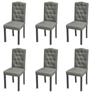 Jídelní židle 6 ks šedé textil