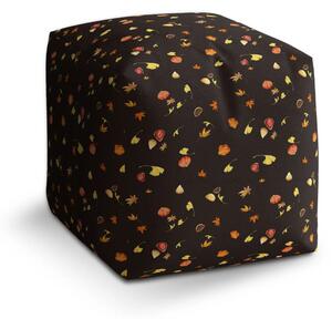 Sablio Taburet Cube Podzim na černé - 40x40x40 cm