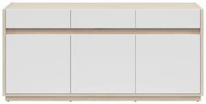 ŠIROKÁ KOMODA, bílá, barvy dubu, 173,5/80,8/42 cm Hom`in