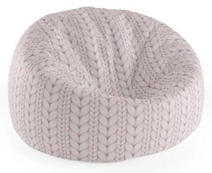 Sablio Sedací vak Cocoon Starorůžové pletení - 75 x 45 x 35 cm