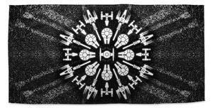 Sablio Ručník Star Wars Vesmírné lodě na šedém abstraktu - 30x50 cm