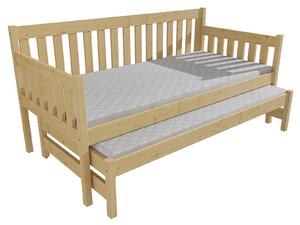 Vomaks Dětská postel s výsuvnou přistýlkou M 006 NEW* Rozměr: 80 x 180 cm, Barva: surové dřevo