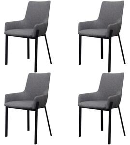 Jídelní židle 4 ks světle šedé textil