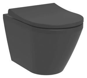 WC závěsné VitrA Integra Rim-Ex včetně sedátka se soft close, zadní odpad, černý 7041-083-6285