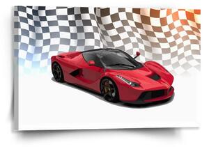 Sablio Obraz Ferrari Závodní vlajka - 120x80 cm
