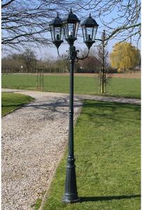 Zahradní lampa Brighton se 3 rameny, 230 cm, tmavě zelená / černá