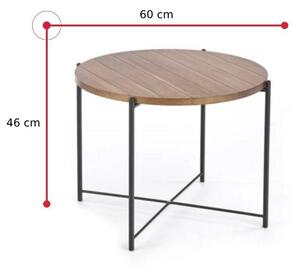 Konferenční stolek TANAKA, 60x46x60, světlý ořech/černá