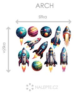 Sada vesmírných raket arch 75 x 61 cm