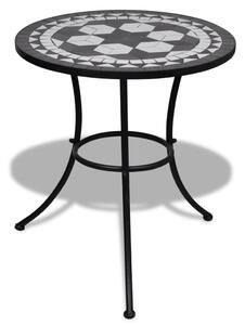 Bistro stolek černý a bílý 60 cm mozaika