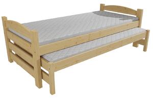 Vomaks Dětská postel s výsuvnou přistýlkou DPV 009 Rozměr: 80 x 180 cm, Barva: surové dřevo