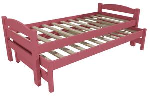 Vomaks Dětská postel s výsuvnou přistýlkou DPV 010 Rozměr: 80 x 180 cm, Barva: barva růžová