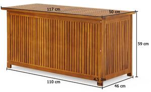 Casaria Zahradní úložný box s vnitřní plachtou, akátové dřevo, 115 x 50 x 59 cm 101835