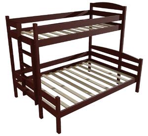 Vomaks Patrová postel s rozšířeným spodním lůžkem PPS 001 Rozměr: 100/140 x 200 cm, Umístění žebříku: vlevo, Barva: moření ořech