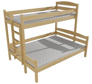 Vomaks Patrová postel s rozšířeným spodním lůžkem PPS 001 Rozměr: 90/120 x 200 cm, Barva: moření dub, Varianta: vpravo
