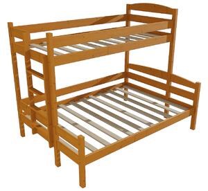 Vomaks Patrová postel s rozšířeným spodním lůžkem PPS 001 Rozměr: 100/120 x 180 cm, Umístění žebříku: vlevo, Barva: moření olše